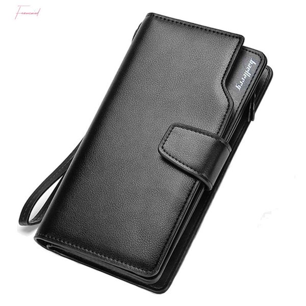 

baellerry mens wallet business clutch coin pocket zipper purse 3 fold phone purses casual portfolio multi card bit wallet new, Red;black