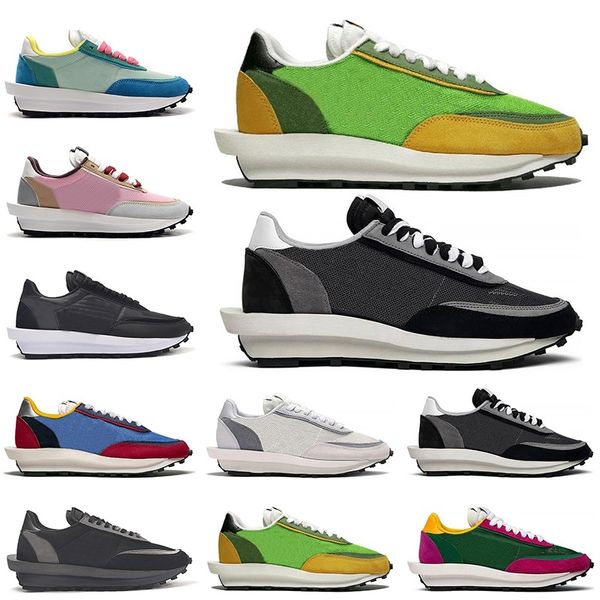 

sacai ldv waffle daybreak mens trainers casual shoes triple black white pink green men women sports sneakers size 5.5-11