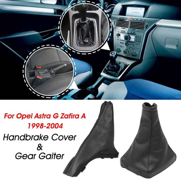 

car gear shift knob gaiter boot cover pu leather parking handbrake grips covers for astra g zafira a 1998-2004