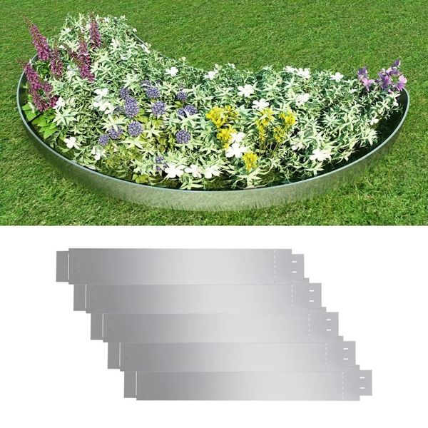 

september 5 pcs flexible lawn edging galvanized steel 100 x 15 cm garden sets