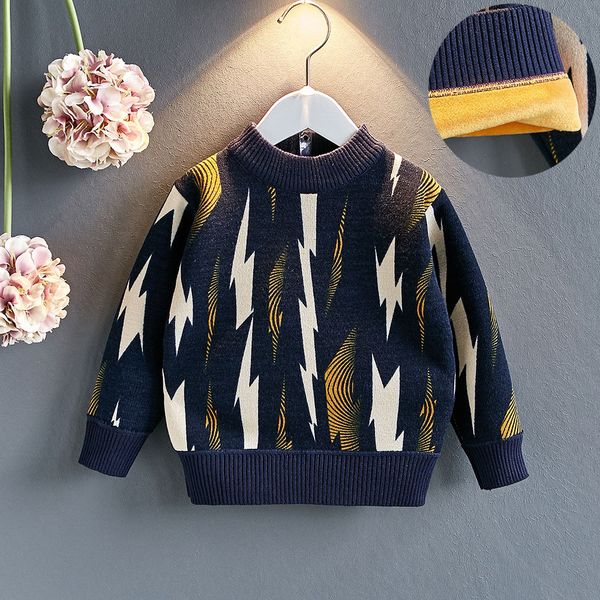

children's sweaters 2019 new boys and girls o-neck knitting sweaters kids pullovers toddler outwear baby clothes 2-6y, Blue