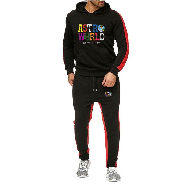 

travis scott astroworld smiley world hoodies sets streetwear fleece hoodie and pants men women tracksuit homme sweatpants suit, Gray