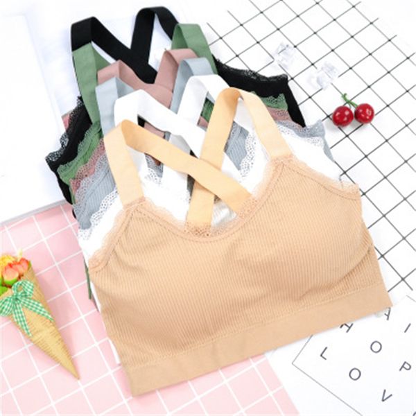 

solid sports women sports bra gym jogging running push up high elastic cotton yoga fitness crop bra women, White;black