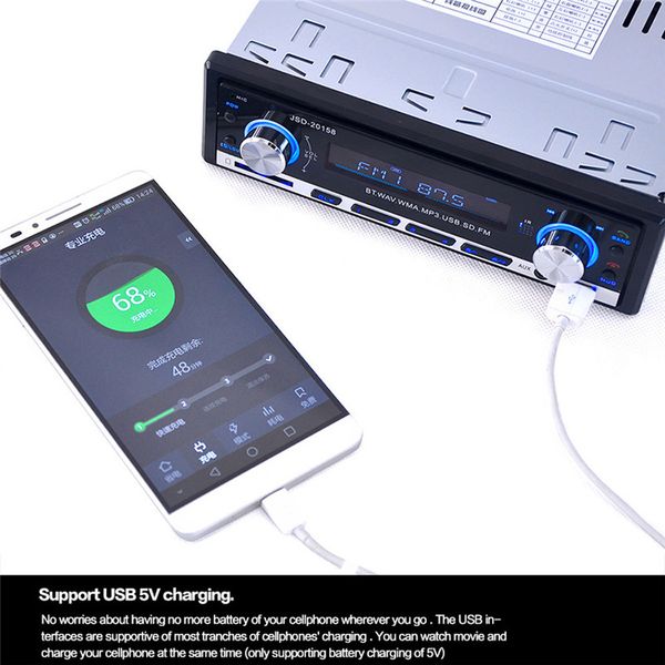 

bluetooth wireless car stereo radio audio mp3 player in-dash usb fm sd aux cc#