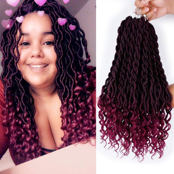 

1 шт./лот волнистые faux локс косы 20 дюймов ombre faux локс крючком волосы с вьющимися концами богиня локс крючком синтетические плетение р, Black