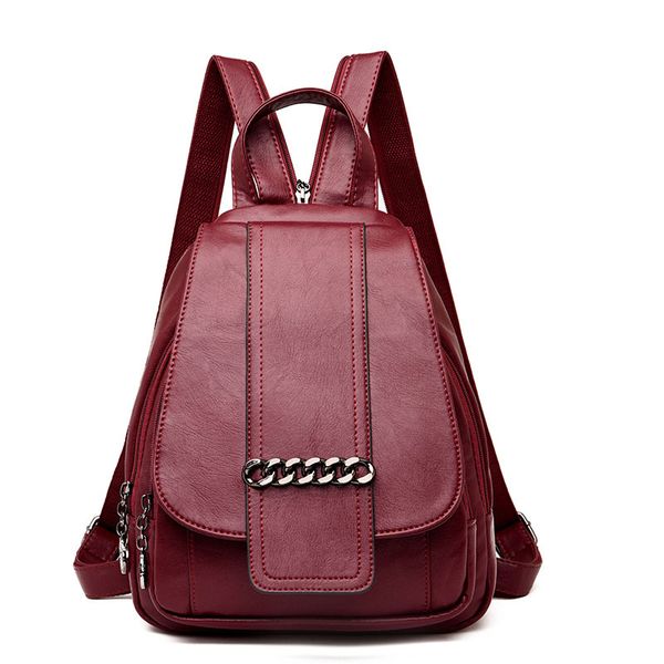 

new soft leather backpack female sac a dos femme multifonction backpack women school shoulder bag bagpack mochila