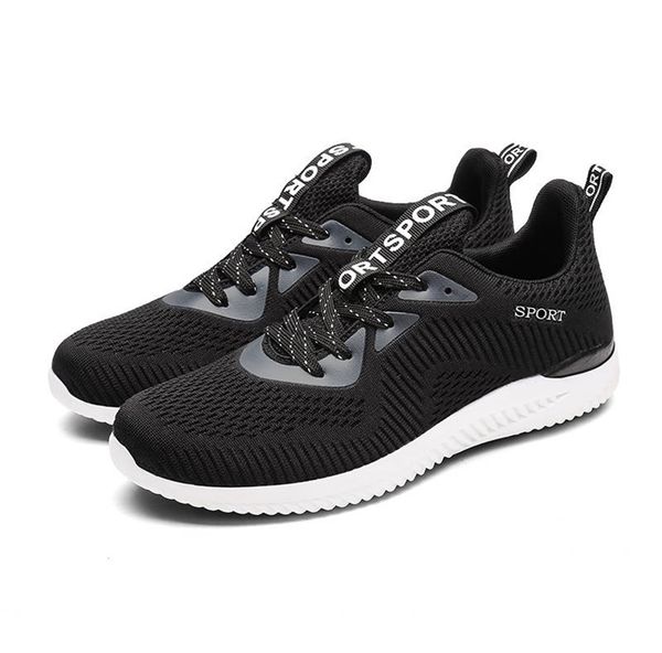 

2020 fashion men shoes casual weaving fly mesh breathable light soft black slipon mens shoe male trainers sneaker running shoes