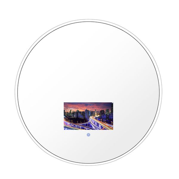 Soulaca Round Stone Framed Android Bathroom Hotel Waterproof Smart Soulaca Round Stone Framed Android