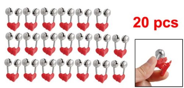 

20 pcs fishing rod alarm dual alert bells red silver tone