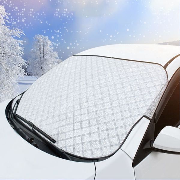 

1pcs car windshield snow ice cover anti dust frost sunshade magnetic mirror protector