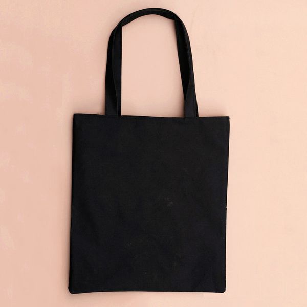 

xingming 2019 solid balack reusable shopping bags women men tote canvas bag eco cloth bags multiple sizes