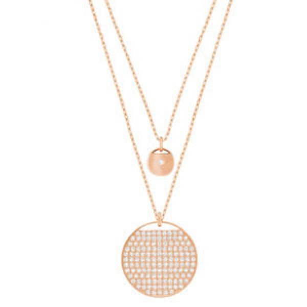 

shi jia with double rose gold white diamond racket necklace sweet lovely clavicle chain, Silver
