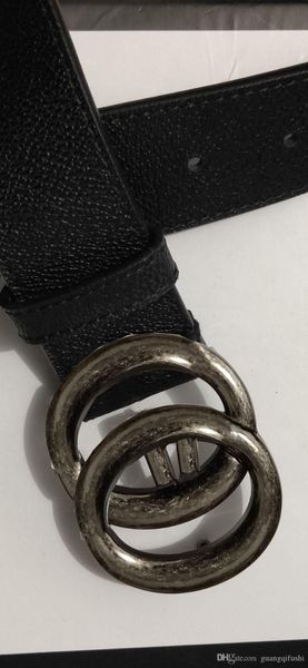 

2019 european style fashion lychee grain road cow leather belts waistb and men and women belt belts with box, Black;brown