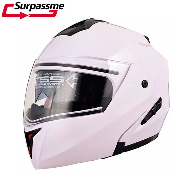 

motorcycle helmet flip up double visors helmets full face racing dot approved capacete casco casque moto