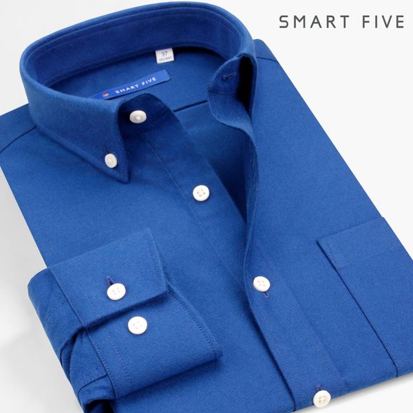 

smart five casual shirts men long sleeve cotton mens shirt 2019 spring summer camisa masculina camiseta hombre plus size 45 46, White;black