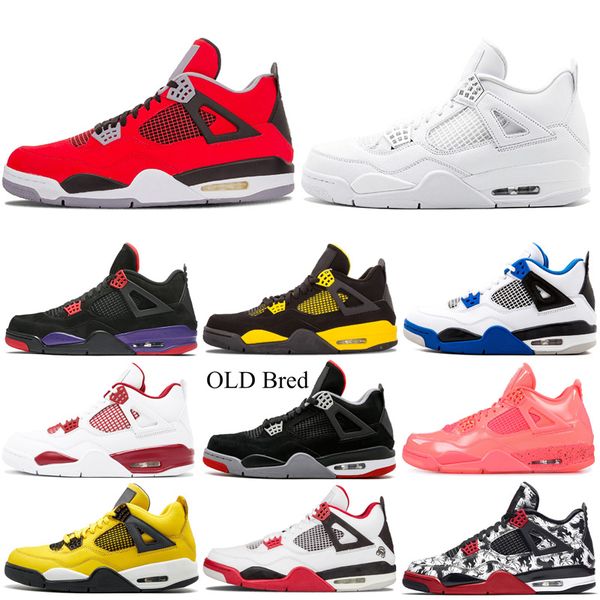 

New 2019 Classic 4 4s Basketball Shoes Men Athletic Sneakers Alternate Bred New Bred OLD Green Glow Fear-Pack Cactus Jack Outdoors Size 7-13