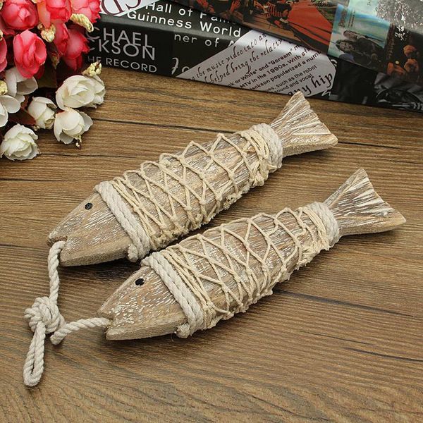 

retro mediterranean style retro rustic hand carved hanging wood fish ornaments for home hanging decor gift