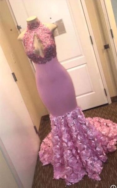 

pink evening prom dresses hand made flowers formal party gown mermiad pageant dress custom made, Black;red