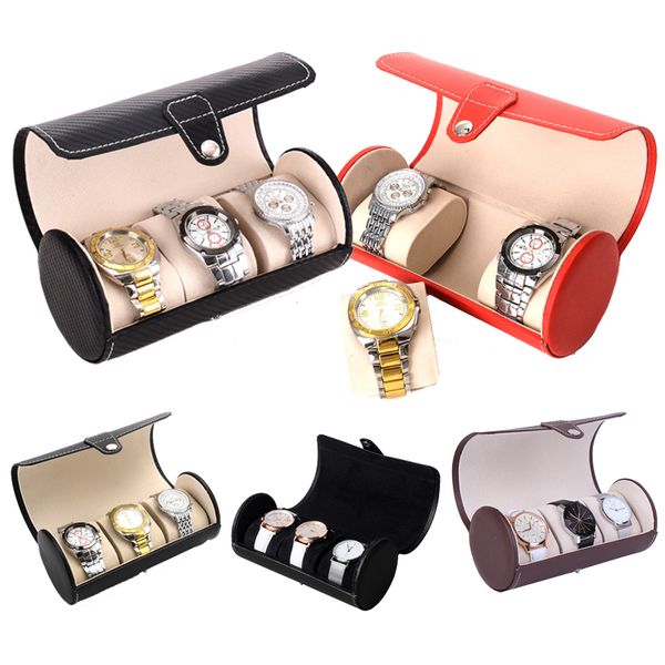 

3 grids handmade watch box clock box time watch case for holding, Black;blue