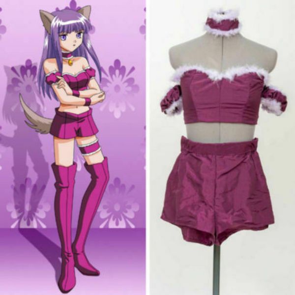 

tokyo mew mew mew fujiwara zakuro uniform cosplay costume, Black;red