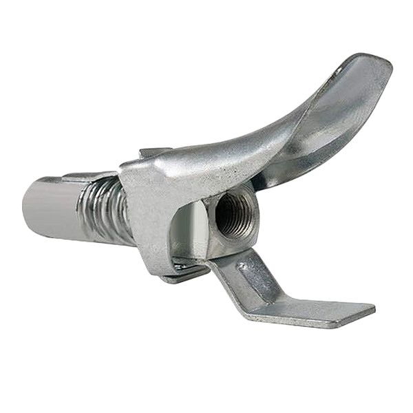 

heavy duty quick release lock clamp high pressure oil filler connector to zerk connector, 10,000 psi 1/8inch npt, two easy push