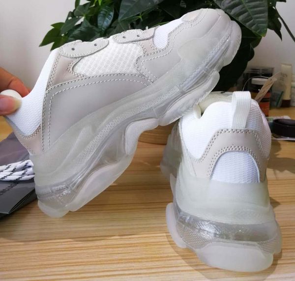 

дизайнерская обувь 2019 мужская и женская повседневная обувь triple s clear sole белый черный зеленый бренд дизайнерские тренеры размер 35-4, Black
