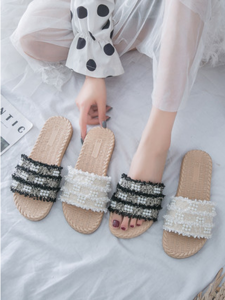 

summer lovely rome ladies sandals mixed women sandals word drag flip flop woman flat 2020 fashion slip-on girl shoes, Black