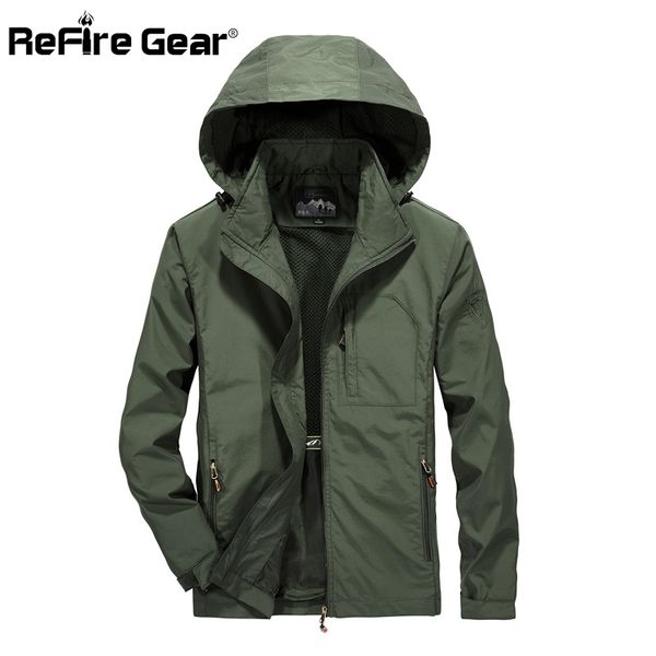 

refire gear men's thin hooded jacket spring autumn tactical jackets casual lightweight windbreaker fashion outwear coat, Black;brown