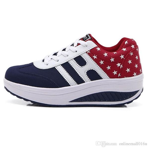 

lace up women swing shoes casual wedges height increasing shoes female low ankle platform shoes chaussures femme, Black;white