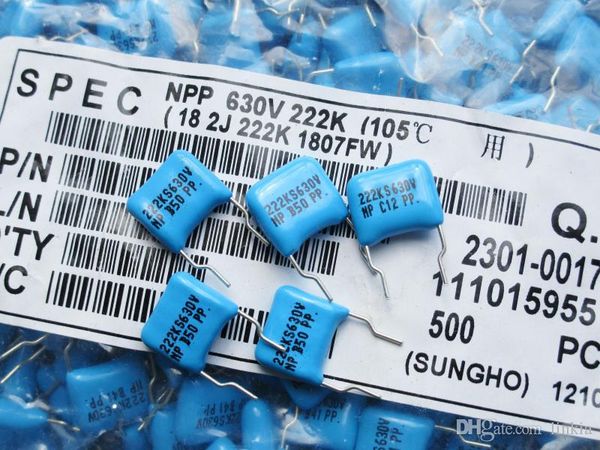 

korea sung ho fever amplifier film cbb capacitor 630v 222k 2.2nf pitch p7.5