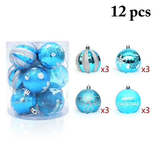 

12pcs 2.36'' sparkling christmas ball ornament creative xmas tree decor hanging ornament supplies for home garden decoration