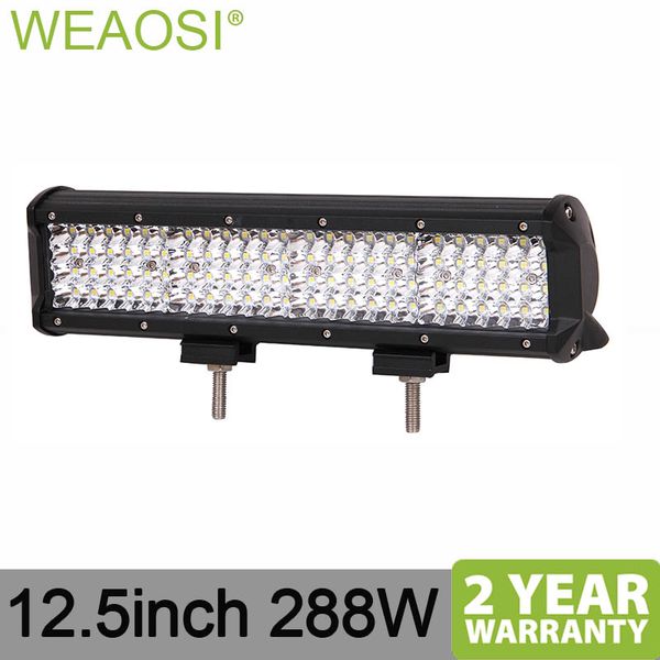 

straight led light bar quad rows 288w 12.5 inch led work light for suv 4x4 atv off road work