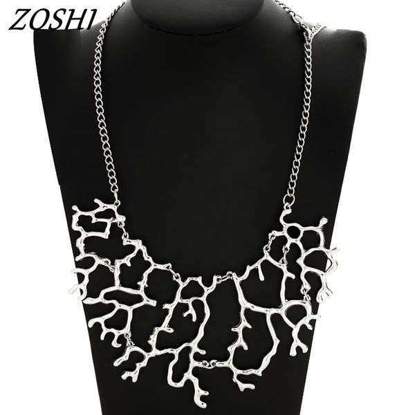 

zoshi хорошее качество новая мода ожерелья подвески hollow leaf себе колье оптом ожерелья для женщин макси ожерелье, Golden;silver