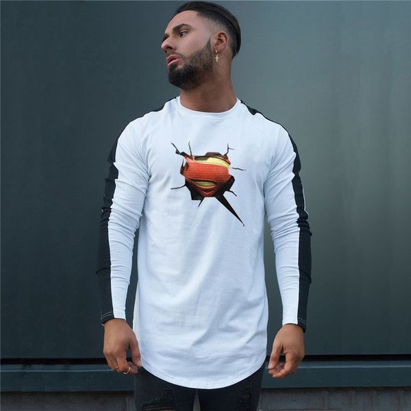 

men pro quick dry workout gymming long tee sporting runs yogaing compress fitness clothes exercise clothing t shirt, Black;red