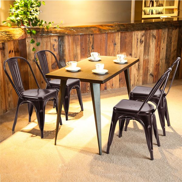 Satin Al 2 Antik Bakir Siyah Beyaz Sandalye Set Yemek Trexm Yuksek Geri Celik Istif Vintage Metal 81 66 Dhgate Com Da