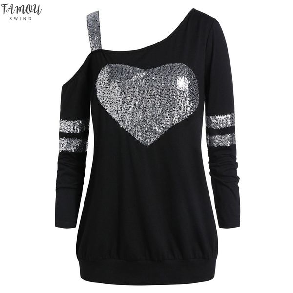 

плюс размер плед мода блестки блузка с плеча повседневная зима дамы нижние топы женские женщины рубашка с длинным рукавом blusas пуловер, White