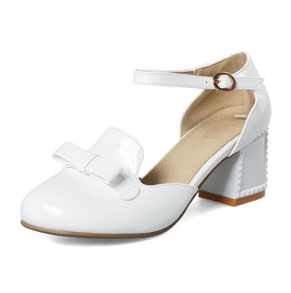 

summer shoes sweet princess style women high heel pumps girl shoes pu leather ankle strap lolita size 34-43, Black