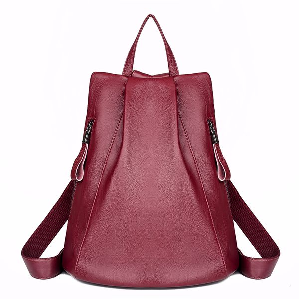 

2019 women leather backpacks sac a dos female back pack rucksacks for girls vintage bagpack travel school bags new