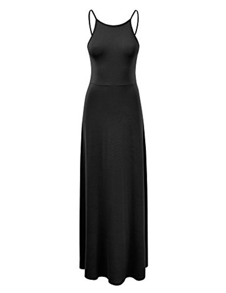 

come together california ctc womens print/solid sleeveless maxi dress - made in usa, Black;gray