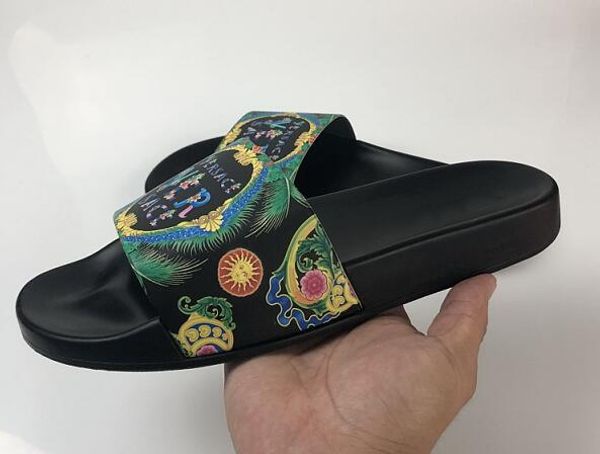 

Дизайнерские тапочки Мода Роскошные Сандалии Медузы Цветочные Печатные Слайды Д