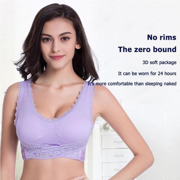 

solid color gathered sports bra lace front cross buckle wireless shockproof padded sports bra yoga athletic gym running, White;black