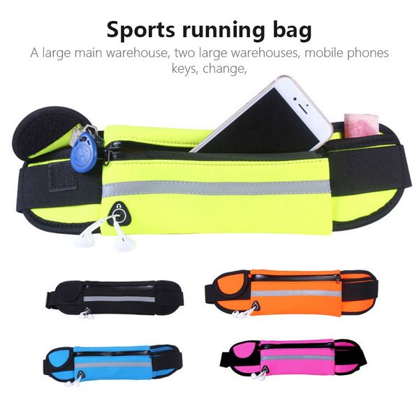 

diving material satchel waist bags running bag earphone hole fashion
