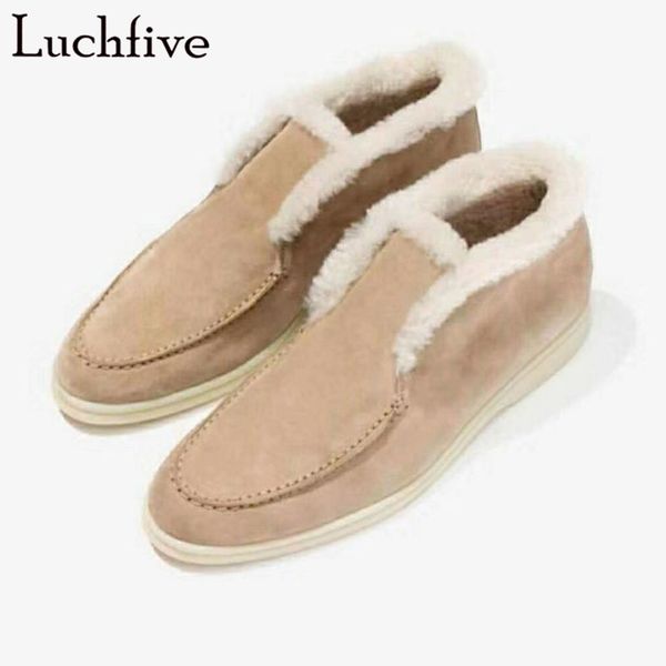 

wool winter boots pointy toe short boots women slip on flat shoes women runway beige ankle, Black