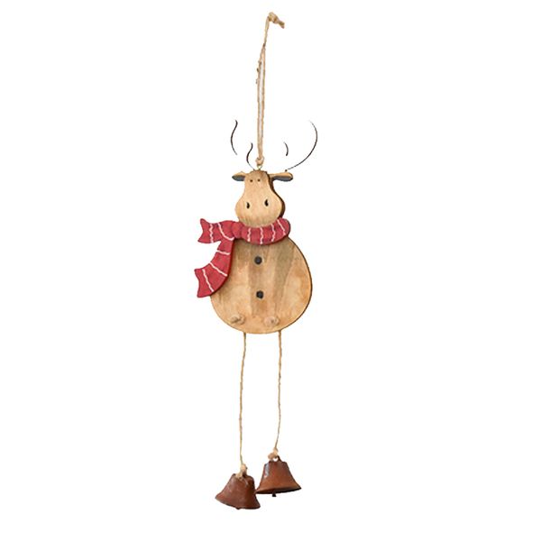 

christmas tree pendant cute elk wooden pendant christmas wind chime home party ornaments l size large-elk
