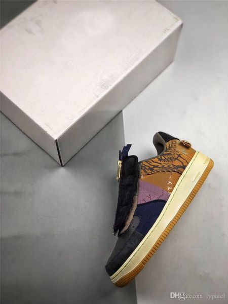 

2019 authentic travi cott x air 219force 1 low multi color muted bronze fo il men hoe port neaker cactu jack cn2405 900