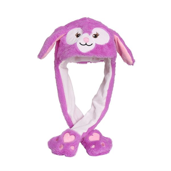

reindeers hat ear moving jumping hat funny plush luminous hat cap for kids winter hats for kids beanie bonnet muts czapka zimowa skull, Blue;gray