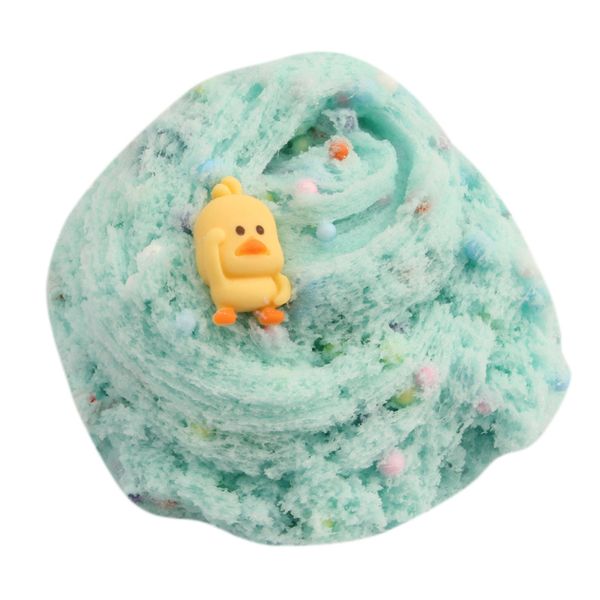 

yellow duck fluffy cloud slime scented therapeutic cotton candy slime charm mud stress relief kids clay toy