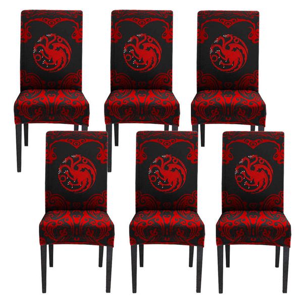 

got design digital printed dining room chair slip cover customized home decor high-back chair cover christmas gift party