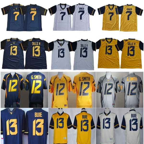 

NCAA College West Virginia Mountaineers Jersey 7 Will Grier 13 Andrew Buie 12 Geno Smith 8 Karl Joseph Jerseys Home Away Mens