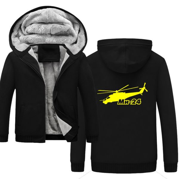 

толстовка для мужчин 2019 горячей продажа толстого hoodie вертолета ми 24 классической армии hoodie уличной осенью зима мужских, Black